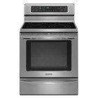Kitchen Aid YKERS308XS Freestanding Electric Range, 30in, 5.8 cu.ft, with 5 Radiant Elements, Self-Cleaning True Convection Oven, Electronic Touch Controls, EasyConvect and Roll-Out Racks 