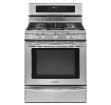 Kitchen Aid KGRS308XSS Freestanding Gas Range, 30in, 5.1 cu.ft, with 5 Sealed Burners, True Convection Oven, Self Clean, Continuous Grates, Easy Convect, Cast-Iron Griddle and Warming Drawer