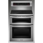 Kitchen Aid YKER507XSS Freestanding Double Oven Electric Range, 30in, 6.7 cu.ft, with Even-Heat True Convection, Slow Cook Function, Temperature Conversion System, Sabbath Mode and Delay Bake 