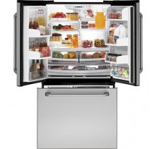 GE Cafe CFCP1NIZSS Counter Depth French Door Refrigerator, 36in, 20.8 cu. ft.with 5 Glass Shelves, ClimateKeeper System, Internal Water Dispenser and Factory-Installed Ice Maker