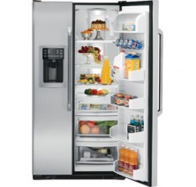 GE Cafe CSCP5UGXSS Counter Depth Side by Side Refrigerator, 36in, 24.6 cu ft. with 3 Glass Shelves, Gallon Door Storage, ClimateKeeper2 System and External Ice/Water UltraFlow 100 Dispenser