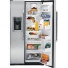 GE Cafe CSCP5UGXSS Counter Depth Side by Side Refrigerator, 36in, 24.6 cu ft. with 3 Glass Shelves, Gallon Door Storage, ClimateKeeper2 System and External Ice/Water UltraFlow 100 Dispenser