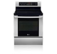 LG LRE5602S Freestanding Electric Range, 30 in,  5.6 cu.ft. Blue porcelain oven cavity, Self Clean, All digital intuitive split control, LED (Green) display, Ceran Suprema smooth cooktop
