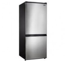 Danby DF261BSLDB 9.2 cu. ft. Bottom-Freezer Mid-Size Refrigerator with 2 Adjustable Spill Proof Glass Shelves, 2 Crispers Including Glass Cover, CanStor Dispenser, Frost-Free, Reversible Door 
