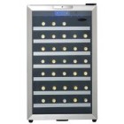Danby DWC458BLS 20'' Wine Cellar with 45 Bottle Capacity, 7 Slide-Out Wooden Racks, Blue LED Lighting and Tempered Glass Door