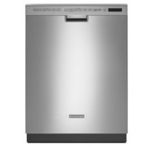 Kitchen Aid KUDE50CXSS Dishwasher, 24in, with 6 Cycles, Durakote Nylon Racks, EQ Wash System, ProScrub Option, 40 dBA Whisper Quiet Sound Insulation and CEE Tier II Energy Star Qualified