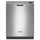 Kitchen Aid KUDE50CXSS Dishwasher, 24in, with 6 Cycles, Durakote Nylon Racks, EQ Wash System, ProScrub Option, 40 dBA Whisper Quiet Sound Insulation and CEE Tier II Energy Star Qualified