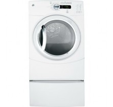 GE GFMS350GLWW Front Load Gas Dryer with Steam, 27in, 7.5 cu.ft, SteamRefresh/Steam Dewrinkle, Sensor Dry Plus, eDry Option, Active Wear Cycle, Speed Dry and Deluxe Dryer Rack
