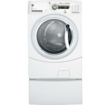GE GFWH2400LWW Front Load Washer, 27in, 4.9 cu.ft. Adaptive Vibration Control, Stain Wash Cycle, HydroHeater, Speed Wash Cycle and Energy Star Certified 