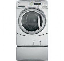 GE GFWH2405LM Front Load Washer, 27in, 4.9 cu.ft, with 1200 RPM Spin Speed, Speed Wash Cycle, HydroHeater, Adaptive Vibration Control and Stain Wash Cycle 