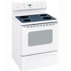 Moffatt MCBS585DRWW 30'' Free Standing Electric Standard Clean Range with Super Large Oven Capacity, Ceramic Glass Cooktop, Big ClearViewTM Window and Dual Element Bake 
