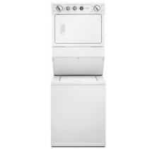 Whirlpool YMET3800XW Electric Laundry Center, 27 in, 2.5 cu. ft. Washer, 5.9 cu. ft. Dryer, 9 Wash Cycles, 6 Dry Cycles, Wash/Dry Sensors, 2-Speed Motor and 1/2 HP Drain Pump