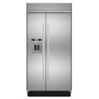 Jenn Air JS48SEDUDW 48'' Built-In Side-By-Side Refrigerator with Dispenser with Glass-Touch Electronic Controls with LED Display, Adjustable, Spill-Proof Glass Shelves and Integrated Cubed/Crushed Ice 