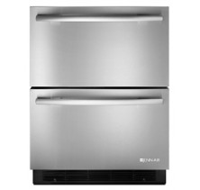 Jenn Air JUD248R 24 inch Double-Refrigerator Drawers with Fully Extendable Glide-Out Drawers with Heavy-Duty Ball Bearings, Stainless Steel Interior, Electronic Controls with Temperature Displays 