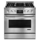 Jenn Air JGRP436WP 36 inch Pro-Style Gas Range with MultiMode Convection with Two 20,000 BTU Stacked PowerBurners, 7-Inch Full Color Touch-Anywhere LCD Display and Electronic Ignition   