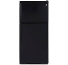 GE GTRC0KBZR Top Mount Refrigerator, 20 cu.ft. NeverClean Condenser, Upfront Temperature Controls, Gallon Door Storage, Clear Snack Pan and Reversible Door 