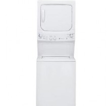 GE GUAP270EMWW Electric Laundry Center, 27in, 3.2 cu.ft, in Washer and 5.9 cu.ft, in Dryer, w/ Rotary Electromechanical Controls, 4 Heat Selections, 3 Wash / Spin Speed Combinations, Five Water Level