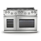 Electrolux Icon E48DF76EPS Freestanding Duel Fuel Range, 48 in, Two self clean convection ovens (4.6 cu.ft. and 2.6 cu.ft.) with Electronic Ignition with Auto Re-Ignition, Porcelin Cooking Surface 