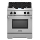 Kitchen Aid KDRU707VSS Freestanding Duel Fuel Range, 30 in, 4.1 cu.ft, with 4 Sealed Burners, Auto Steam, Dual-Fan Convection with Steam Assist Technology and GlassTouch Menu Driven LCD Display 