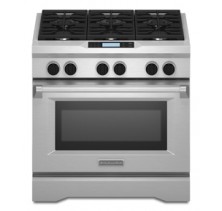 Kitchen Aid KDRU767VSS Freestanding Duel Fuel Range, 36 in, 5.1 cu.ft, with  Sealed Burners, Dual Fan Convection w/ Steam-Assist Technology, EasyConvect System and Auto Steam Function