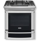 Electrolux EW30GS6CGS Slide In Gas Range, 30 in, 4.2 cu.ft, with Wave-Touch Controls, Self Clean, True Convection w/350 watt Element & Variable Speed Fan, Convection Conversion