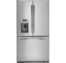 GE Profile PFSS5RKZSS French Door Refrigerator, 36 in, 25.1 cu.ft, with External Ice and Water Dispenser, 2 QuickSpace, 3 adj crispers, 2 porta bins, TurboCool and Door Alarm