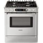 Bosch (HDI7282C) 700 series, Full Stainless Steel, CLEARTOUCH&trade; Electronic Oven Controls, Nickel Finish Knobs, Pro-Style Cooktop, 3 POWERSIM&trade; Caps & 1 OPTISIM&trade; Cap, One 16k BTU & 2 additional 12.5k BTU