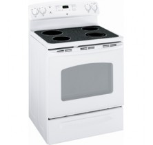 GE JCBS640DTWW Freestanding Electric Range, 30 in, 5.0 cu.ft, with Sabbath Mode, Dual Element Bake, Glass Ceramic Cooktop and Storage Drawer 