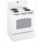 GE JCBP400DTWW Freestanding Electric Convection Range, 30 in, 5.0 cu.ft, with True Temp, Steel Back, Glass Door, 1 Plug Outlet, XL Hearth Window, True Hidden Bake and Self Clean Racks