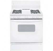 GE JGBS07DETWW Freestanding Gas Range, 30 in, 4.8 cu.ft, with No Clock, Twin Burners, 4 X 9100 BTU, Grey Standard Porcelain, Steel Grates, Broil Drawer,Glass Door and Manual Clean