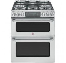 GE Cafe CCGS990SETSS Freestanding Double Oven Convection Range, 30 in, 6.7 cu.ft, with 5 Sealed Burners, 20,000 BTU Tri-Ring Burner, Precise Simmer Burner, Self-Clean and Griddle Accessory
