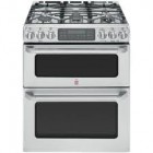 GE Cafe CCGS990SETSS Freestanding Double Oven Convection Range, 30 in, 6.7 cu.ft, with 5 Sealed Burners, 20,000 BTU Tri-Ring Burner, Precise Simmer Burner, Self-Clean and Griddle Accessory