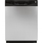 GE GLD5654VCS Dishwasher, 24 in, with 14 Place Settings, 4 Wash Cycles, 5 Options, Delay Start, Hard Food Disposer and 57 db Rating