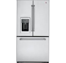 GE Cafe CFSP5RKBSS French Door Refrigerator, 36 in, 25.1 cu.ft, with Spill Proof Glass Shelves, QuickSpace Shelf, LED Lights, External Ice/Water Dispenser and Can Rack