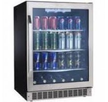 Danby DBC162BLSST Undercounter Beverage Center, 24in, with 5.3 cu. ft. Capacity, 112-Can Capacity, 11-Bottle Capacity, Glass Shelves, Digital Thermostat and LED Display