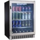 Danby DBC162BLSST Undercounter Beverage Center, 24in, with 5.3 cu. ft. Capacity, 112-Can Capacity, 11-Bottle Capacity, Glass Shelves, Digital Thermostat and LED Display