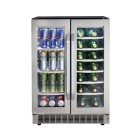 Danby DBC7070BLSST Undercounter French Door Beverage Center, 24 in, with 5.3 cu. ft. Capacity, 60-Can Capacity, 27-Bottle Capacity, Glass Shelves, Digital Thermostat and LED Display