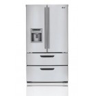 LG LMX25964ST Four Door French Door Refrigerator, 36 in, 24.7 cu.ft, with 4 Spill Protector Tempered Glass Shelves, SpacePlus Ice System, Integrated Ice/Water Dispenser and Double Freezer Drawers 