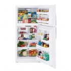 GE GTH18HBCLWW Top Mount Refrigerator, 28 in, 18.2 cu.ft, with djustable Glass Shelves, Gallon Door Storage, Clear Crispers/Snack Drawer and Upfront Temperature Controls