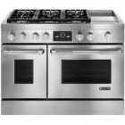 Jenn-Air JDRP548WP Freestanding Pro Style Duel Fuel Range, 48 in, with Two 20,000 BTU Stacked PowerBurners, 7-Inch Full Color Touch-Anywhere LCD Display and Electric Griddle 