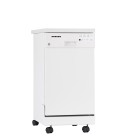 GE GSC1800VWW Portable Dishwasher, 18 in, with 6 Cycles, 2 Options, Stainless Steel Tub, 2 Wash Arms and Delay Start
