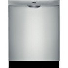 Bosch (SHE43RP5UC) Evolution Silence Rating: 48 dBA &bull; 259 kWh/yr &bull; 4 Cycles: Power Scrub, Regular Wash, Auto Wash, Half Load &bull; 2 Options: Sanitize, Delay Start (3/6/9) 