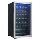 Danby DWC93BLSDB Freestanding Wine Cooler, 17 1/2 in, with 36-Bottle Capacity, Black Wire Shelves, Blue LED Interior Lighting and Glass Door