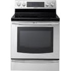 Samsung NE595R1ABSR Freestanding Electric Convection Range, 30 in, 5.9 Cu.ft, with FlexDuo Double Oven, 5 Cooktop Elements, Sabbath mode, Storage Drawer and Self Cleaning Oven 