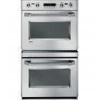 GE Monogram ZET2PMSS Double Electric Wall Oven with 4.4 cu. ft., 30 in, Upper/Lower Reverse-Air/European Convection Ovens, Dual Bake/Broil/Convection Elements, Glide Racks and Meat Thermometers