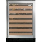 GE Monogram ZDWC240NBS Wine Cooler with 57-Bottle Capacity, 24 in, Full-Width Slide-Out Racks, Wood Shelf Fronts, Interior Light and Adjustable Temperature Knob Control