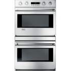 GE Monogram ZET2SMSS  Double Electric Wall Oven 30 in with 4.4 cu. ft. Upper/Lower Reverse-Air/European Convection Ovens, Dual Bake/Broil/Convection Elements, Glide Racks and Meat Thermometers