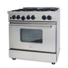 BlueStar RCS Series RCS366-IR 36 in Gas Range with 6 Open Burners, Removable Drip Trays and Ceramic Infrared Broiler 