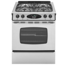 Maytag MGS5875BD Slide In Gas Range, 30in, 4.5 cu.ft, with EvenAir True Convection System with Auto Conversion Option, 16,000 BTU PowerBoost Burner and  Precision Touch 800 Electronic Oven Controls   