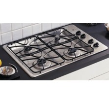 GE JGP328 Gas Cooktop, 30in, with Deep Recessed Design, Sealed Cooktop Burners, Electronic Ignition and Dishwasher Safe Grates 